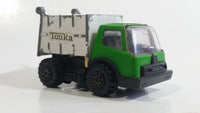 Vintage 1970s Tonka Garbage Truck Green and White Pressed Steel Toy Car Vehicle Made in Japan