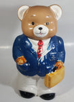 Teddy Bear In Blue Businessman Suit Sailor Outfit Ceramic Cookie Jar