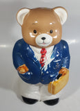 Teddy Bear In Blue Businessman Suit Sailor Outfit Ceramic Cookie Jar