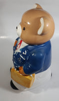 Teddy Bear In Blue Businessman Suit Sailor Outfit Ceramic Cookie Jar