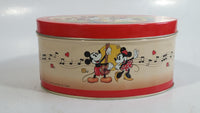 Walt Disney Mickey Mouse and Minnie Mouse Serenade Hard Candies Red Oval Shaped Tin Metal Container