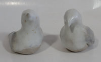 1981 Pair of Soapstone Style White Clay Pair of Bird Sculptures