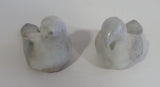 1981 Pair of Soapstone Style White Clay Pair of Bird Sculptures