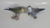 Vintage Pair of Bing & Grondahl No. 2341 & No. 2210 Pirched Love Bird Parakeet Budgie Porcelain Sculpture Ornaments