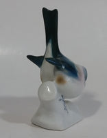 Vintage Zsolnay Hungary Blue Song Bird Porcelain Decorative Figurine Ornament