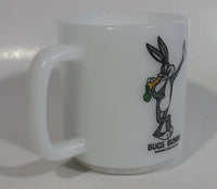 Vintage 1975 Warner Bros. Bugs Bunny Cartoon Character Eating a Carrot Milk Glass Coffee Mug Cup