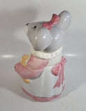 1990 House of Lloyd Grey Mouse in a Pink Dress Holding a Teddy Bear Ceramic Cookie Jar