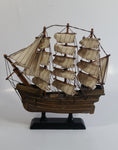 Vintage 3 Mast Wooden Sail Boat Ship Model Nautical Collectible 9" Long