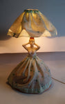 Vintage Victorian Style Elegantly Dressed Woman Wearing Fabric Dress Lamp Light Collectible