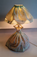 Vintage Victorian Style Elegantly Dressed Woman Wearing Fabric Dress Lamp Light Collectible