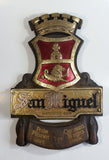 Extremely Rare Vintage San Miguel Imported Beer Pale Pilsner Light Cerveza Negra Dark 3D Medieval Castle Themed Hard Plastic Beer Sign 12" x 17 1/2"