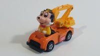 Vintage Tomy Walt Disney Production No. PD-10 Mickey Mouse Heavy Equipment Operator Loader Excavator Orange Yellow Plastic and Die Cast Metal Toy Car Construction Vehicle