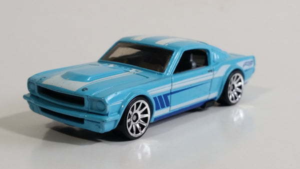 2013 Hot Wheels Muscle Mania '65 Mustang Fastback Light Blue Die Cast Toy Muscle Car Vehicle