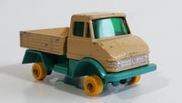 Vintage 1967 Lesney No. 49 Mercedes Benz Unimog Tan and Aqua Teal Die Cast Toy Car Vehicle Made in England