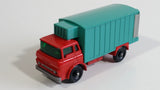 1967-1972 Lesney Matchbox No. 44 GMC Refrigerator Truck Red Turquoise (Bumper, No Tow, w/ Door Stop) (A)