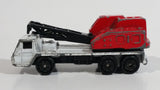Unknown Brand Mobile Crane Truck White and Red Die Cast Toy Car Vehicle