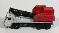 Unknown Brand Mobile Crane Truck White and Red Die Cast Toy Car Vehicle