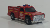 1978 Hot Wheels Emergency Squad Rescue Ranger Red Fire Truck Die Cast Toy Car Vehicle - BW - Blue Lights - Hong Kong