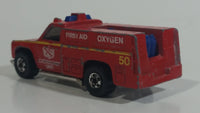 1978 Hot Wheels Emergency Squad Rescue Ranger Red Fire Truck Die Cast Toy Car Vehicle - BW - Blue Lights - Hong Kong