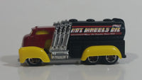 2012 Hot Wheels City Works Fast Gassin Fuel Truck Dark Red with Black Tank Die Cast Toy Car Vehicle