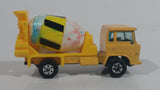 Vintage Yatming Cement Mixer Truck Yellow with White Mixing Barrel Die Cast Toy Car Vehicle