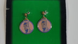 1995 DC Comics Batman Forever Superhero Character Themed Surgical Steel Posts Round Light Pink Enamel Earrings in Package