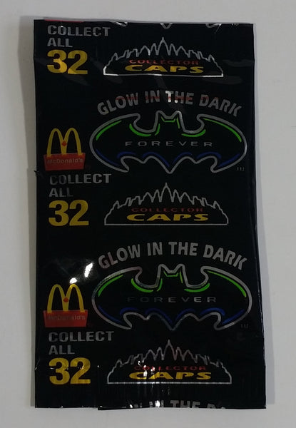 1995 Batman Forever Superhero Movie Film Glow in The Dark Caps Pogs Style Disc Toy McDonald's Collectible Sealed in Package