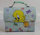 Warner Bros. Looney Tunes Tweety Bird Cartoon Character Small Light Green Tin Metal Lunch Box Carrying Case Container