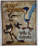 Warner Bros. Looney Tunes Road Runner and Wile E. Coyote Cartoon Characters 12 1/2" x 16" Tin Metal Sign