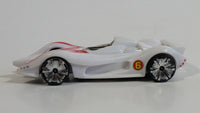 2008 Hot Wheels Track Set Exclusive Mach 6 Speed Racer White Plastic Toy Race Car Vehicle