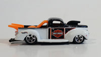 2001 Hot Wheels Harley Davidson Motor Cycles '40 Ford Truck White Black Die Cast Toy Car Vehicle