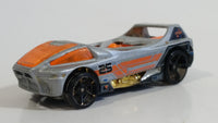 2012 Hot Wheels Thrill Racers Space Mega Thrust Night Burner Metalflake Light Grey Die Cast Toy Race Car Vehicle