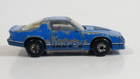1987 Matchbox Chevrolet Camaro IROC Z-28 Blue Die Cast Toy Car Vehicle with Opening Hood