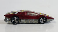Hot Wheels Large Charge Silver Bullet Metalflake Dark Red Plastic Body Die Cast Toy Car Vehicle