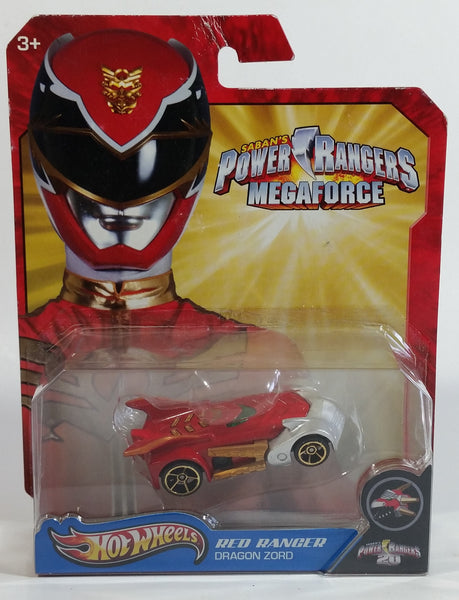 2013 Hot Wheels Saban's Power Rangers Megaforce Dragon Zord Red and Silver Die Cast Toy Car Vehicle New in Package