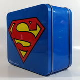 DC Comics Blue Superman Tin Metal Lunch Box Superhero Collectible With Original Tag