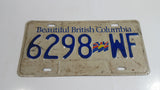 Beautiful British Columbia White with Blue Letters Vehicle License Plate 6298 WF