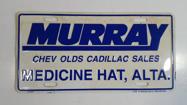 Murray Chev Olds Cadillac Sales Medicine Hat, Alberta Vehicle Promotional Advertising Dealer License Plate