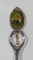 Seattle Washington Space Needle Metal Souvenir Spoon with Engraved Bowl and Gold Tone Charm Travel Collectible