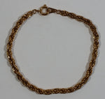 Gold Copper Tone 7 1/2" Long Chain Style Metal Bracelet