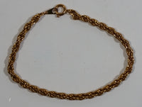 Gold Copper Tone 7 1/2" Long Chain Style Metal Bracelet