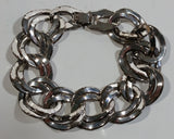 Double Hoop Style 7 1/2" Long Metal Bracelet