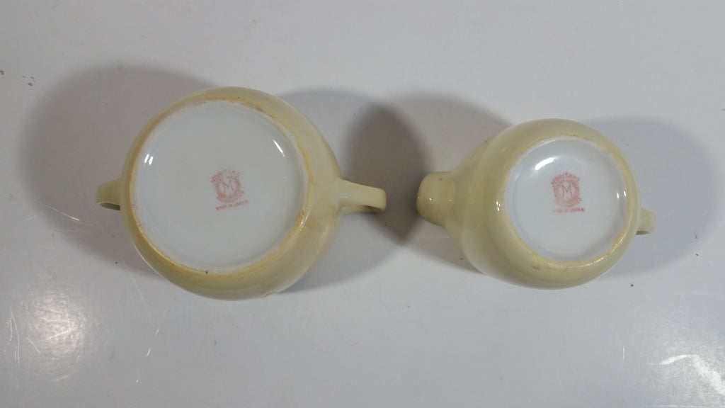 Antique Noritake Hand Painted Sugar Bowl and Creamer Porcelain Tea War ...