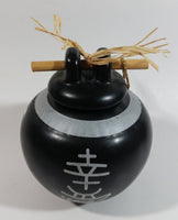 Black and White Tea Caddy Ginger Jar