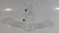 Very Unique Face Shaped Finger Hole Art Glass Shooter Shot Glass