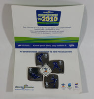 2010 Vancouver Olympic Games Countdown 5 Pin Puzzle Shaped Set Snowboarding Hockey Downhill Skiing and Figure Skating
