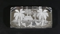 1984 South Seas Spec. Hawaii 3D Laser Engraved Clear Resin Lucite Paperweight Souvenir Travel Collectible