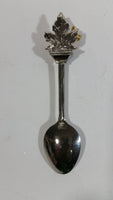 Canada Gold Tone Moose Figural Metal Souvenir Spoon with Engraved Bowl Travel Collectible