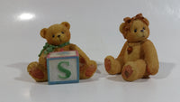 1995 and 1996 Enesco Priscilla Hamilton #1584885 and #239860 Cherished Teddies Letter Block S and Other Decorative Ornament Figures