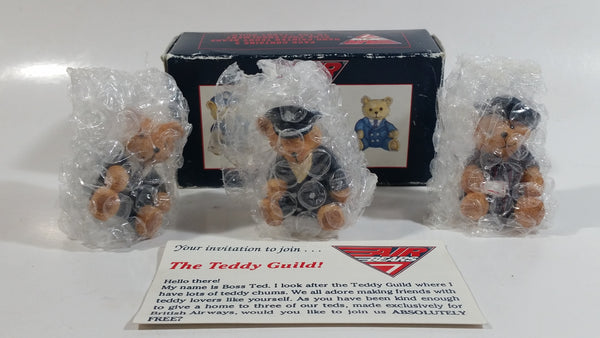 British Airways Air Bears Collection 3 Pack of Teddy Bear Decorative Ornament Figures in Box